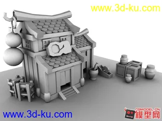 3D打印模型古代Q版房子的图片