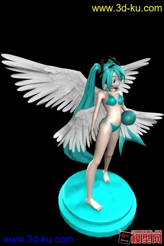 3D打印模型有翅膀会飞的初音天使的图片