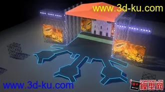 3D打印模型有材质灯光的室外舞台的图片