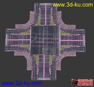 3D打印模型十字路口建模 新手建模 不足之处望点评的图片