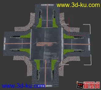 3D打印模型十字路口建模 新手建模 不足之处望点评的图片