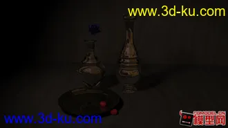 3D打印模型玻璃加金属的渲染的图片