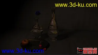 3D打印模型玻璃加金属的渲染的图片