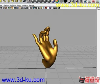 3D打印模型佛手菩萨手部特写大金手掌的图片