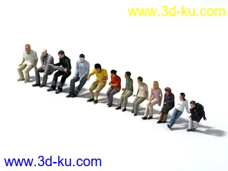 3D打印模型各种人物  坐姿的图片