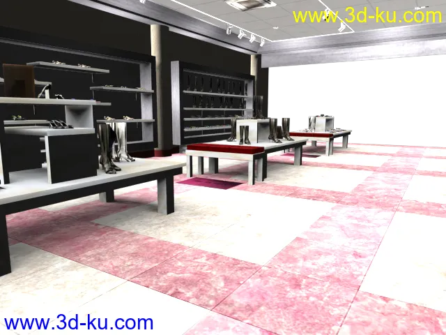 3d鞋店简模带贴图，用于游戏制作和实时动画模型的图片4