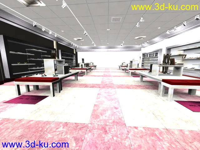 3d鞋店简模带贴图，用于游戏制作和实时动画模型的图片1