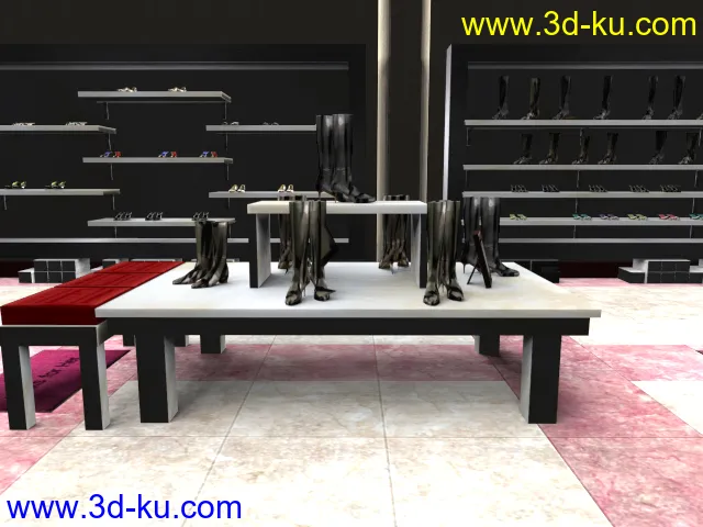 3d鞋店简模带贴图，用于游戏制作和实时动画模型的图片5