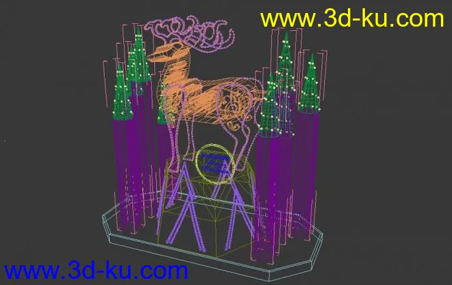 圣诞装饰，鹿，小景DP模型的图片5
