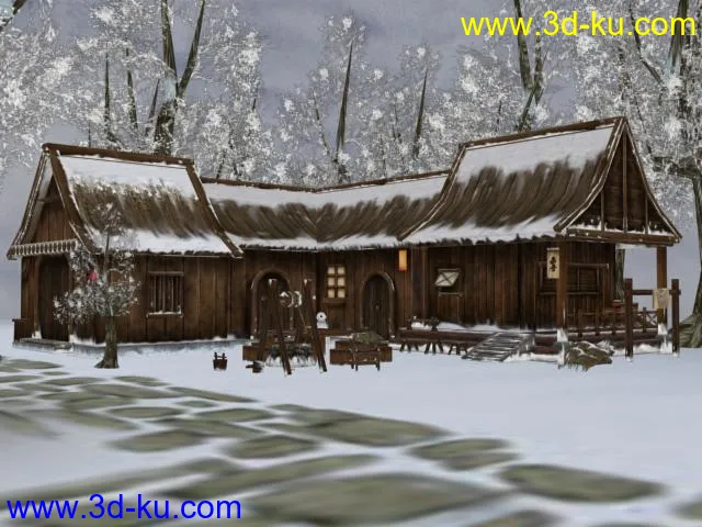 下雪的屋模型的图片2