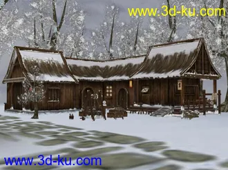 3D打印模型下雪的屋的图片