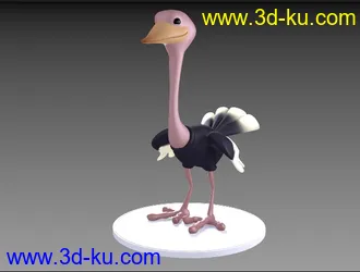 3D打印模型可爱的小鸵鸟的图片