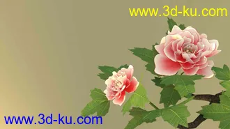 3D打印模型牡丹花开，带动画，多年以前做的，拿来换点分的图片