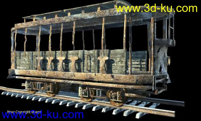 超真实废旧火车箱 场景模型的图片3