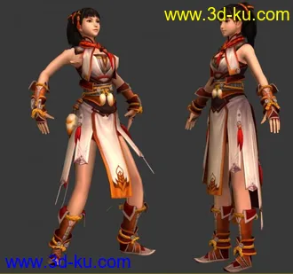 3D打印模型古代美女闻人羽带舞蹈动作呈仙艳帖图的图片