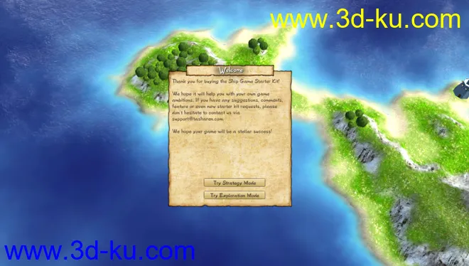 unity3D 一个非常漂亮的岛屿场景 海盗船 U3D模型的图片2