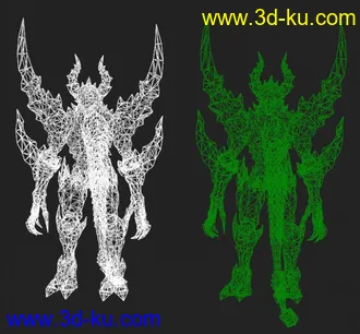 3D打印模型拽酷炫的两只恶魔怪物带贴图的图片