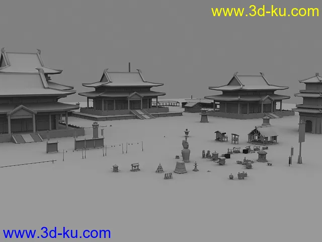 少林寺的建筑 各种部件模型的图片1