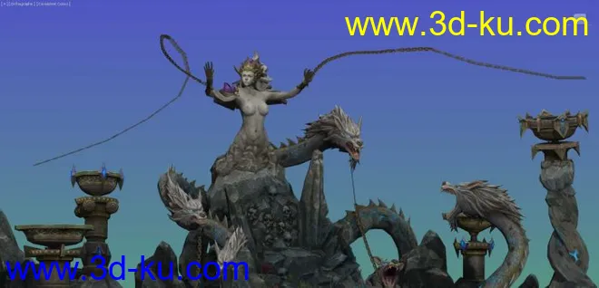 传说中亚特兰蒂斯斯库拉巨岩女妖模型被绑动作亮童话帖图的图片2