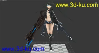 3D打印模型Black★Rock Shooter 黑岩射手游戏机娘版，质量很高的图片