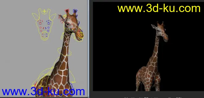 一个长颈鹿 带贴图绑定  还有表情绑定！！！！模型的图片1