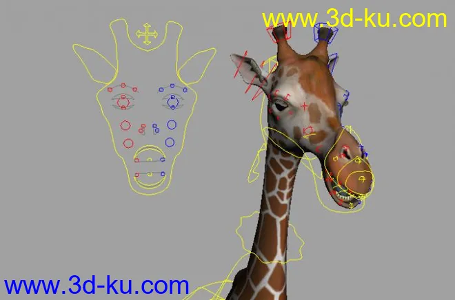 一个长颈鹿 带贴图绑定  还有表情绑定！！！！模型的图片2