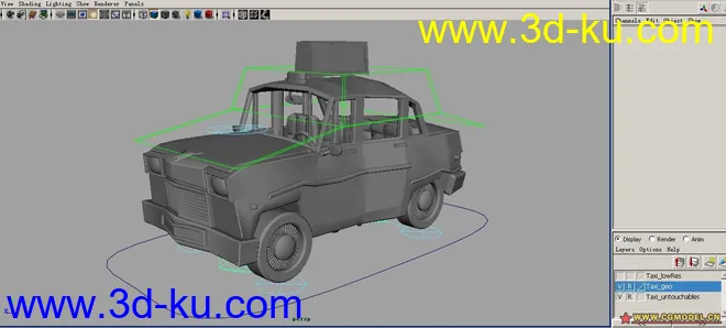 带绑定小taxi 可以练习动画模型的图片1