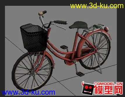 游戏模 小红自行车一辆模型的图片1
