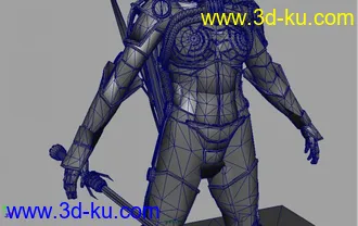 3D打印模型裸露女战士（maya max obj)的图片