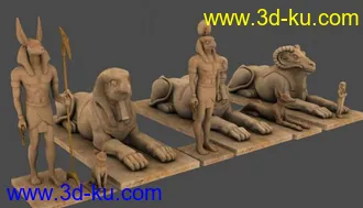 3D打印模型埃及雕像(8个maya obj）的图片