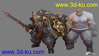 3D打印模型巫师之怒铠甲巨剑男战士手绘的图片