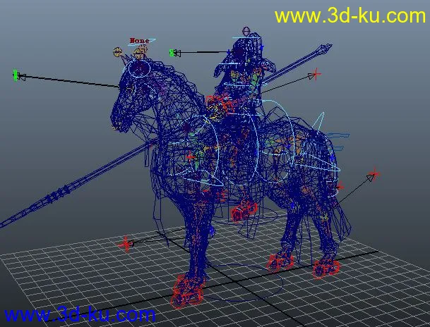赵云游戏模型，骑马效果（有骨骼，有材质）的图片1