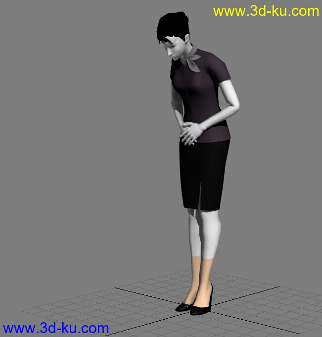 女服务员鞠躬模型的图片1