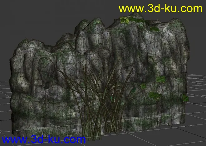中国风——山及竹子，用于游戏或者影视场景背景模型的图片1