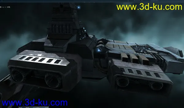 秃鹫级机动战舰EVE遨游太空逼真3D模型的图片14