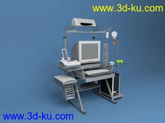 3D打印模型电脑桌一套的图片