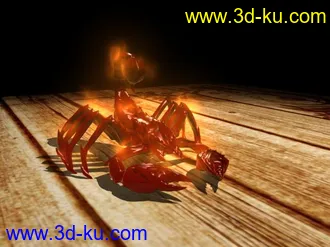 3D打印模型一只蝎子，两种渲染效果。有obj格式。。的图片