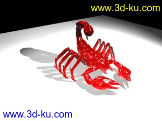 3D打印模型一只蝎子，两种渲染效果。有obj格式。。的图片