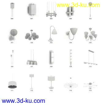 3D打印模型各种灯，有台灯，壁灯，挂灯，吊灯等等...的图片