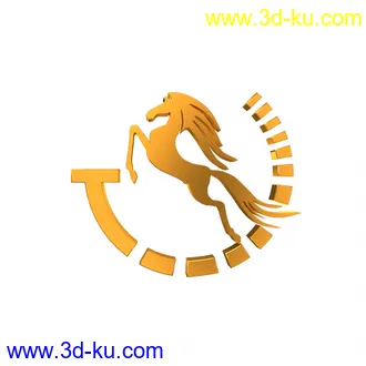 3D打印模型黄金logo金属标识设计的图片