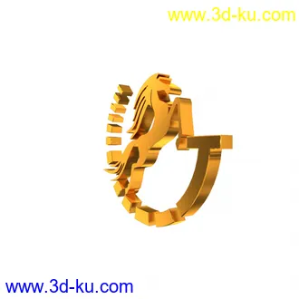 3D打印模型黄金logo金属标识设计的图片