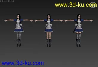 3D打印模型爱丽丝疯狂回归全服装+裙底风光+武器+动画的图片