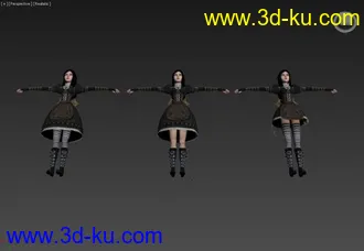 3D打印模型爱丽丝疯狂回归全服装+裙底风光+武器+动画的图片