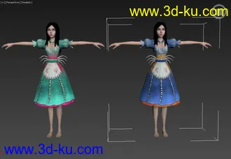 3D打印模型爱丽丝疯狂回归全服装+裙底风光+武器+动画的图片