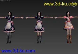 3D打印模型爱丽丝疯狂回归全服装+裙底风光+武器+动画的图片