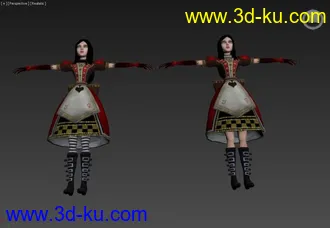 3D打印模型爱丽丝疯狂回归全服装+裙底风光+武器+动画的图片