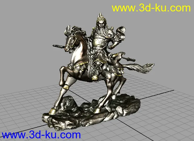 关公骑大马（maya obj  带 贴图）模型的图片2
