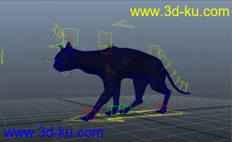 3D打印模型猫  走路  绑定动画   四足动画的图片