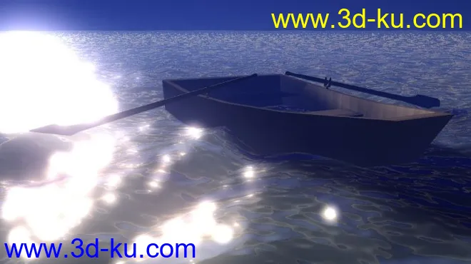 湖面悠荡的小船模型的图片1