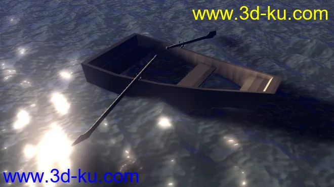 湖面悠荡的小船模型的图片2